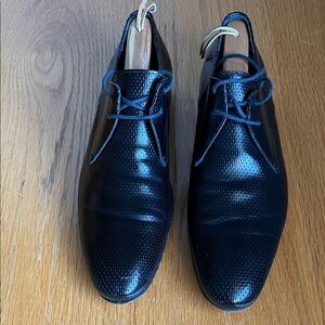 Italian Men's Black Leather Dress Shoes